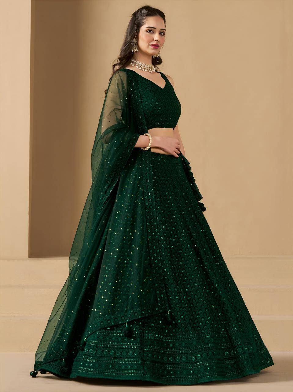 Florance vol 1 Georgette Green Wholesale lehenga choli manufacturers in Mumbai